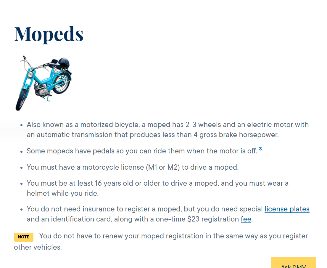 dmv moped