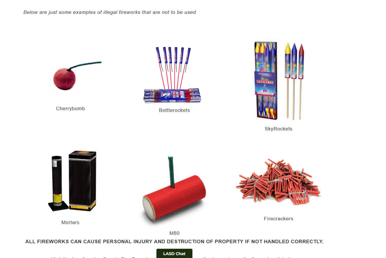 Illegal Fireworks Are Dangerous And ILLEGAL. Here's How To Celebrate Safely. 1 illegal fireworks lasd