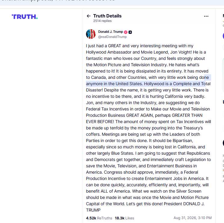 Pigs Fly Again: Schiff Supports Trump On Movie/TV/Entertainment Act 1 trump voight holly